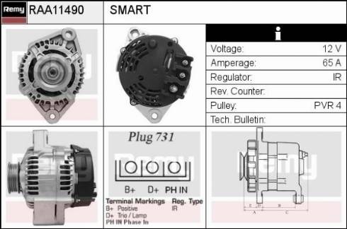 Remy RAA11490 - Генератор www.autospares.lv