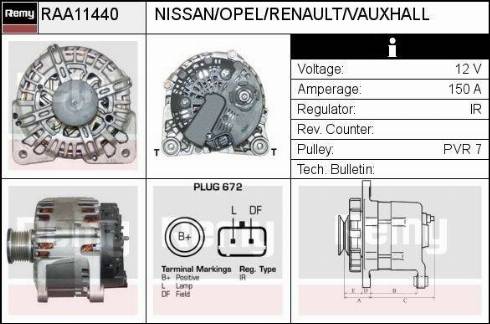 Remy RAA11440 - Генератор www.autospares.lv