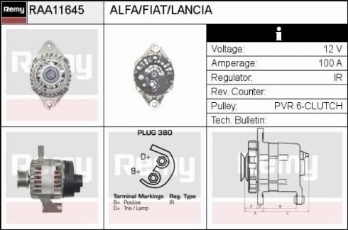 Remy RAA11645 - Alternator www.autospares.lv