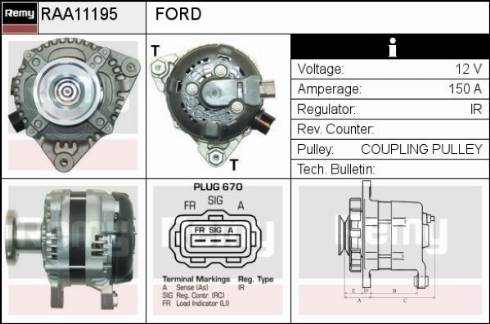 Remy RAA11195 - Ģenerators www.autospares.lv