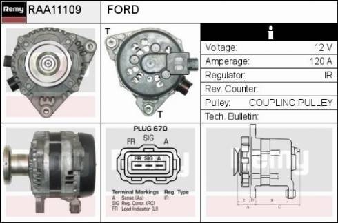 Remy RAA11109 - Ģenerators www.autospares.lv