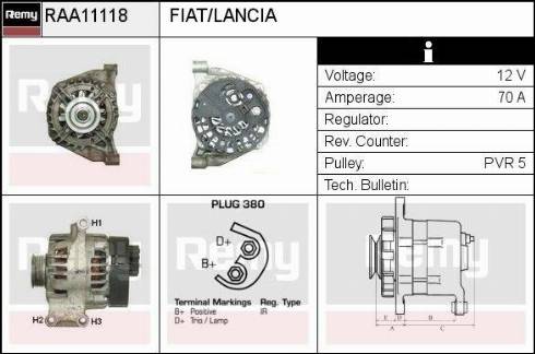 Remy RAA11118 - Alternator www.autospares.lv