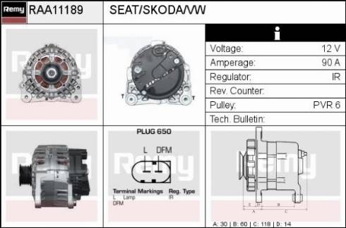 Remy RAA11189 - Ģenerators www.autospares.lv