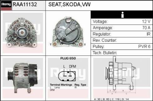 Remy RAA11132 - Ģenerators www.autospares.lv