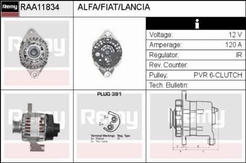 Remy RAA11834 - Ģenerators www.autospares.lv