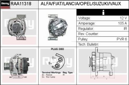 Remy RAA11318 - Генератор www.autospares.lv