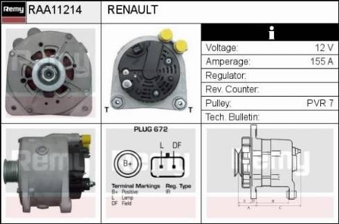 Remy RAA11214 - Alternator www.autospares.lv