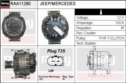 Remy RAA11280 - Ģenerators autospares.lv