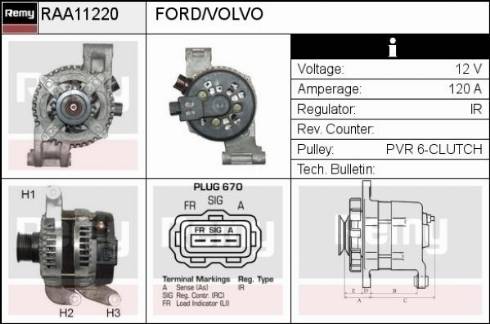 Remy RAA11220 - Ģenerators autospares.lv