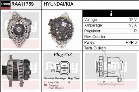 Remy RAA11769 - Ģenerators www.autospares.lv