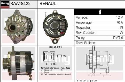 Remy RAA18422 - Ģenerators www.autospares.lv