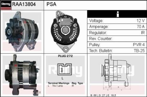Remy RAA13804 - Ģenerators www.autospares.lv
