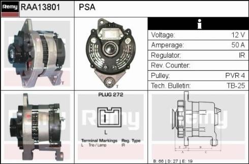 Remy RAA13801 - Ģenerators www.autospares.lv