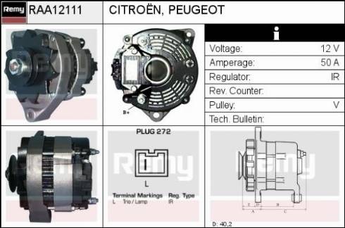 Remy RAA12111 - Alternator www.autospares.lv