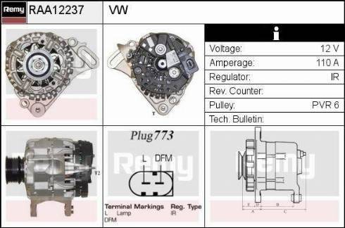 Remy RAA12237 - Ģenerators autospares.lv