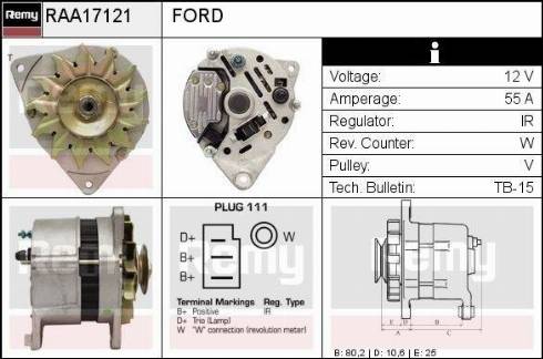 Remy RAA17121 - Генератор www.autospares.lv