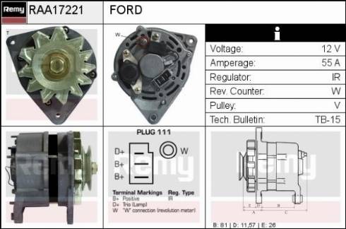 Remy RAA17221 - Alternator www.autospares.lv