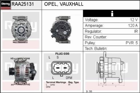 Remy RAA25131 - Генератор www.autospares.lv