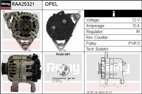 Remy RAA25321 - Ģenerators autospares.lv