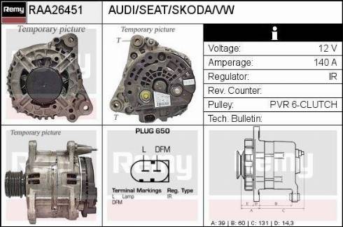 Remy RAA26451 - Ģenerators www.autospares.lv