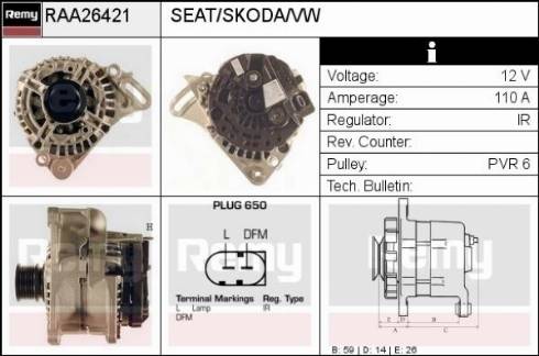 Remy RAA26421 - Ģenerators autospares.lv