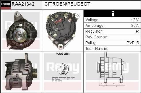 Remy RAA21342 - Alternator www.autospares.lv