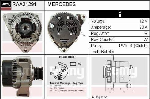 Remy RAA21291 - Генератор www.autospares.lv