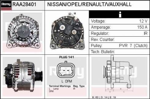 Remy RAA28401 - Alternator www.autospares.lv