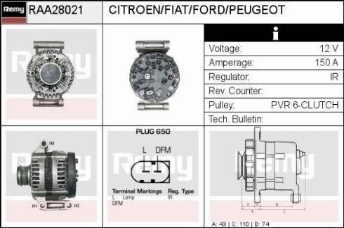 Remy RAA28021 - Ģenerators www.autospares.lv