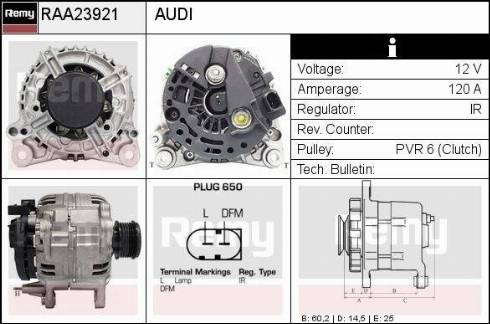 Remy RAA23921 - Генератор www.autospares.lv