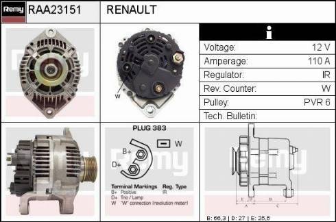 Remy RAA23151 - Ģenerators autospares.lv