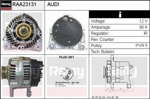 Remy RAA23131 - Генератор www.autospares.lv