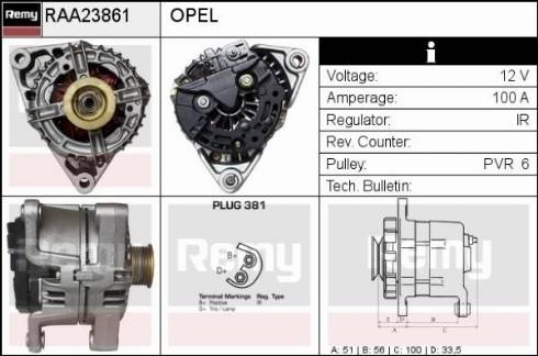 Remy RAA23861 - Генератор www.autospares.lv