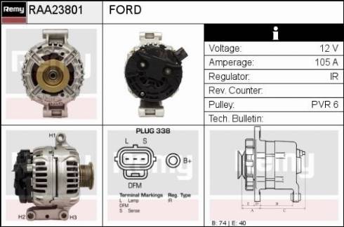 Remy RAA23801 - Ģenerators www.autospares.lv