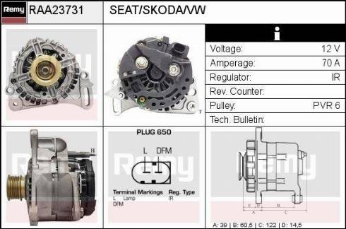 Remy RAA23731 - Alternator www.autospares.lv