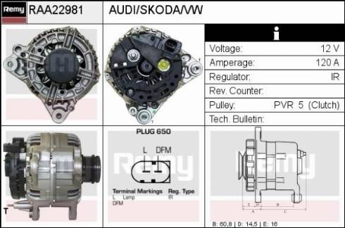 Remy RAA22981 - Alternator www.autospares.lv