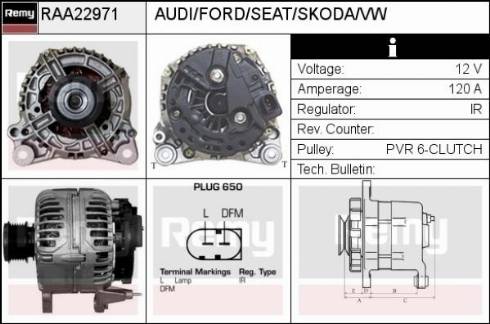 Remy RAA22971 - Генератор www.autospares.lv