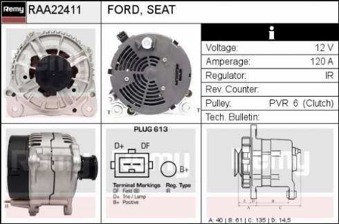 Remy RAA22411 - Генератор www.autospares.lv