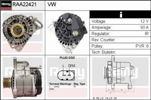 Remy RAA22421 - Ģenerators autospares.lv