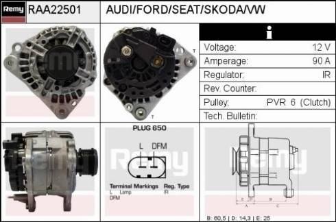 Remy RAA22501 - Ģenerators www.autospares.lv