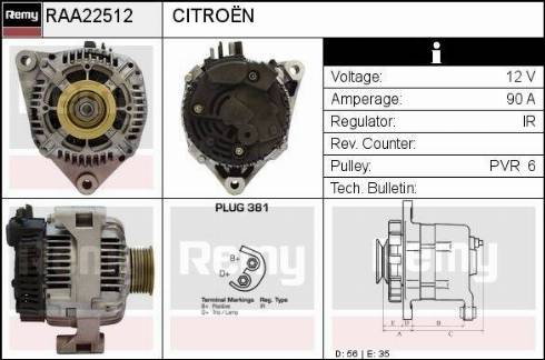 Remy RAA22512 - Alternator www.autospares.lv