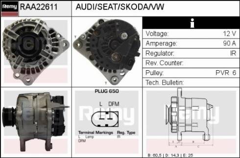 Remy RAA22611 - Генератор www.autospares.lv