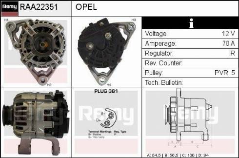 Remy RAA22351 - Ģenerators autospares.lv