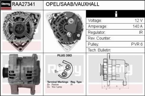 Remy RAA27341 - Alternator www.autospares.lv