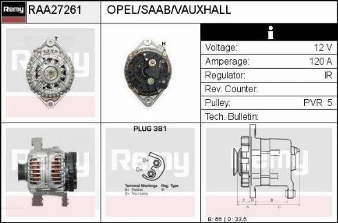 Remy RAA27261 - Ģenerators autospares.lv