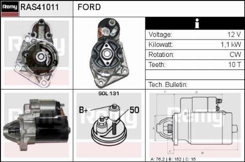 Remy RAS41011 - Starter www.autospares.lv