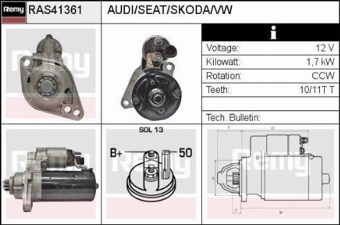 Remy RAS41361 - Starteris autospares.lv