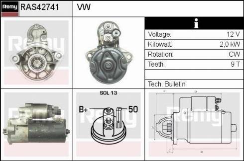 Remy RAS42741 - Стартер www.autospares.lv