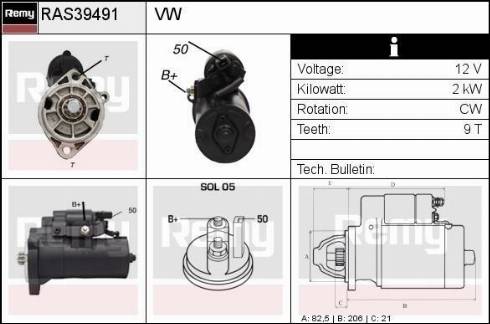 Remy RAS39491 - Starteris www.autospares.lv