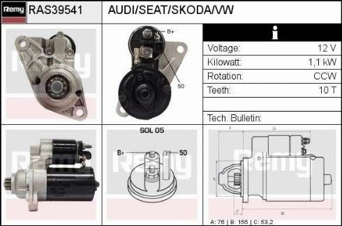 Remy RAS39541 - Starteris autospares.lv